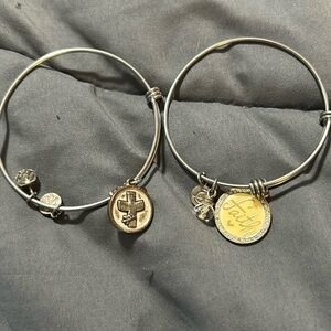 Alex & Ani style faith based charm bracelets, set of 2